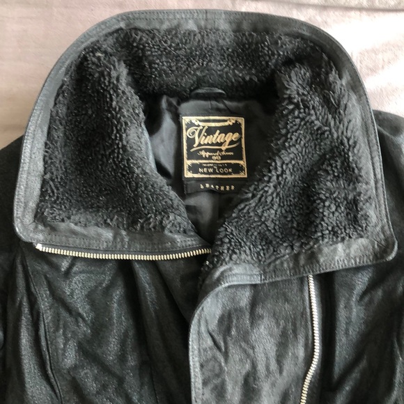 Faux Leather/ Suede Jacket with Shearling! - Picture 5 of 6